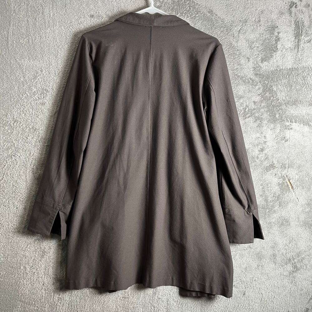 Eileen Fisher Washable Stretch Crepe Jacket Size Small‎ Rye Grayish Brown - Picture 3 of 7